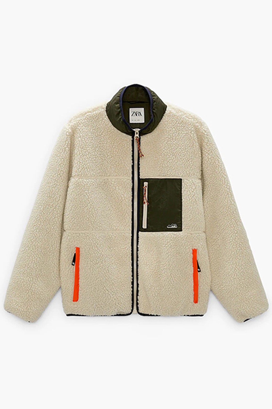 Contrast Faux Shearling Jacket from Zara