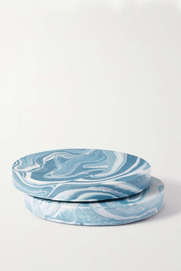 Two-Pack Marbled Jesmonite Coasters from Katie Gillies
