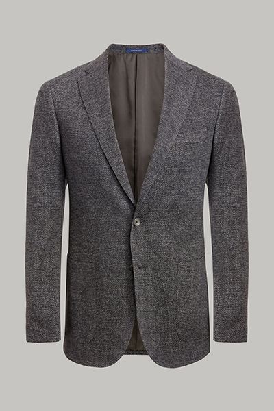 Grey Printed Wool Jersey Jacket from Boggi