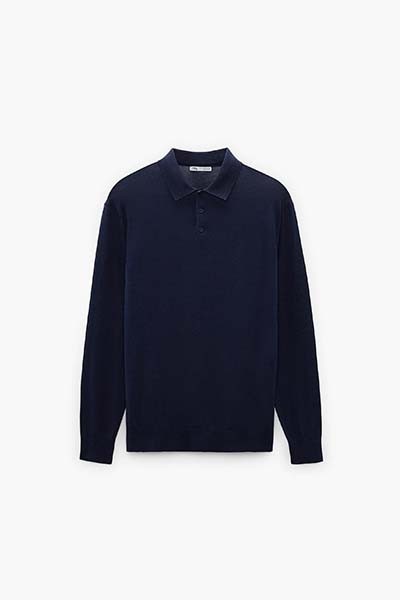 Silk Knit Polo Shirt