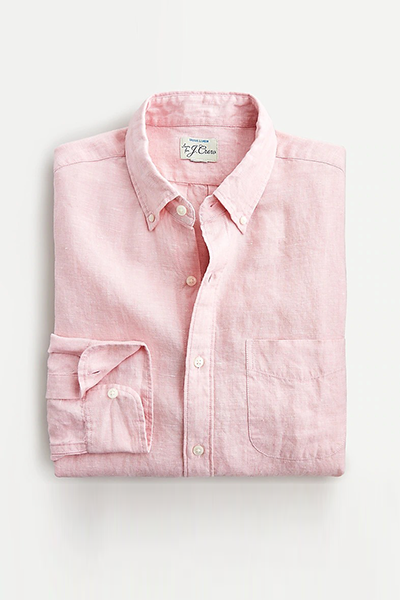 Baird McNutt Irish Linen Shirt Pale Rose from J. Crew