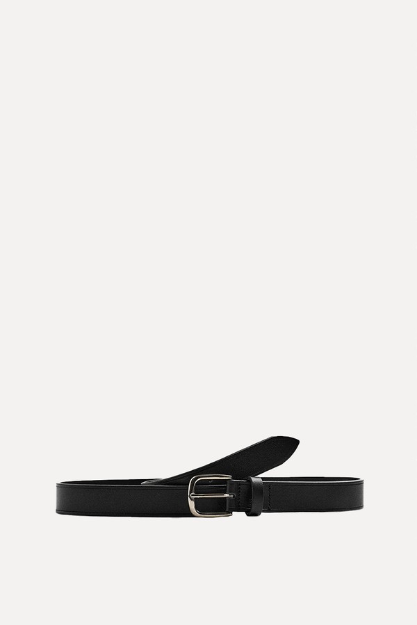 Topstitched Leather Belt