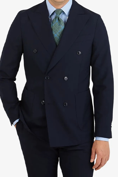 Navy Wool Erik Suit DB Blazer from Oscar Jacobson