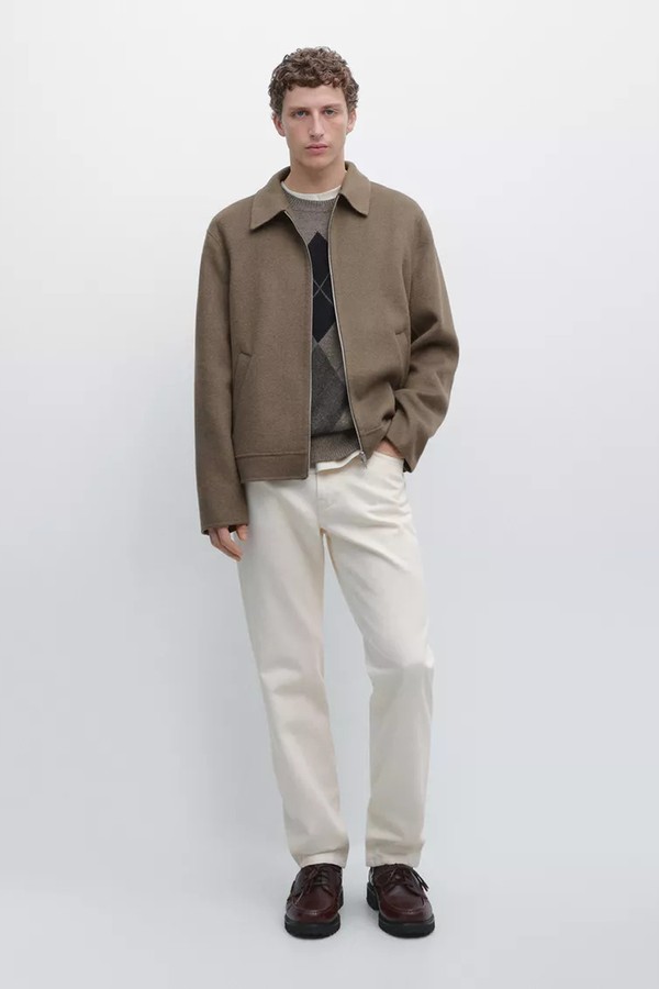 Wool Blend Jacket With Pockets from Massimo Dutti
