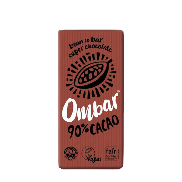 90% Cacao Organic Vegan Fair Trade Dark Chocolate from Ombar