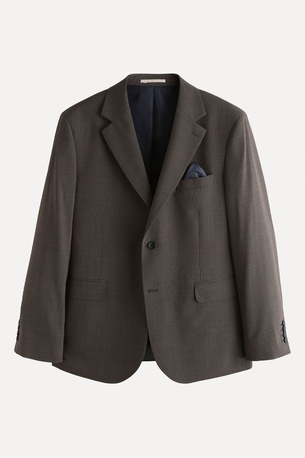 N.Premium Merino Wool Blend Texture Suit Jacket