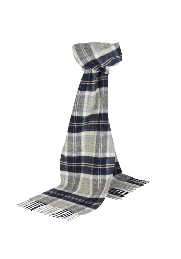 Silver & Navy Tartan Scarf from Morrows