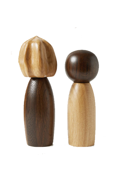 Picanto Natural & Smoked Oak Salt & Pepper Grinders from L'OBJET