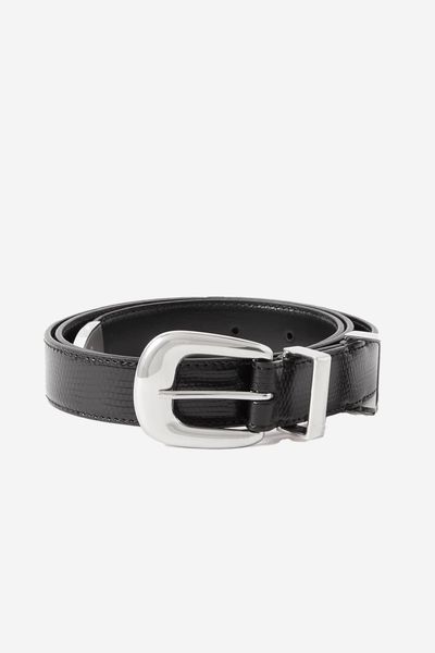 2.5cm Lizard-Effect Leather Belt  from Celine