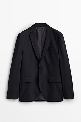 Slim Fit Suit Blazer In 100% Wool
