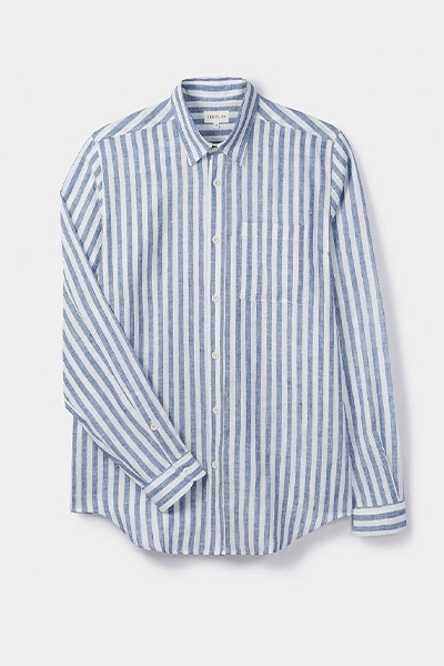 Navy Striped Linen Shirt from Sirplus