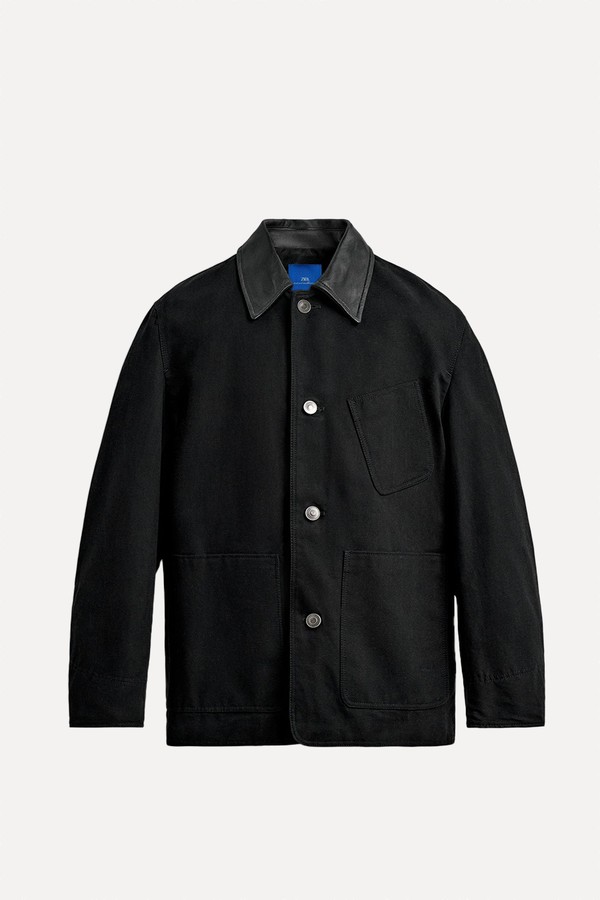 Leather Combination Jacket from Aaron Levine x Zara