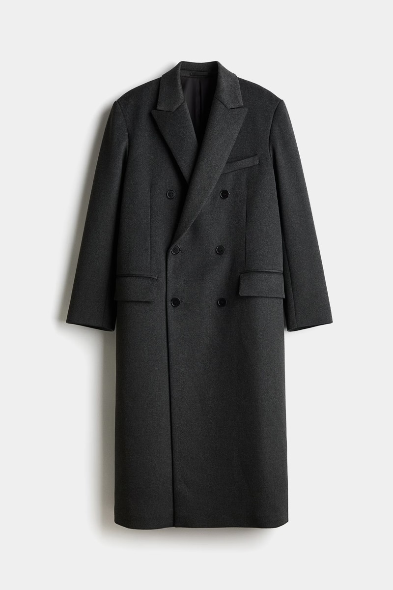 Double-Breasted Wool-Blend Coat