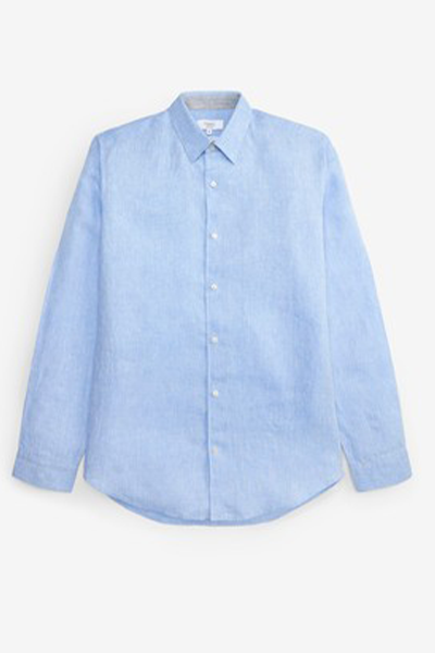 Regular Fit Linen Long Sleeve Shirt from Next