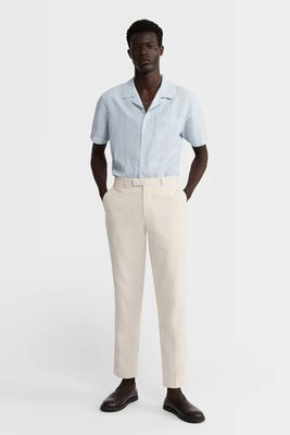 Blue Stripe Regular Fit Linen Casual Shirt from T.M Lewin