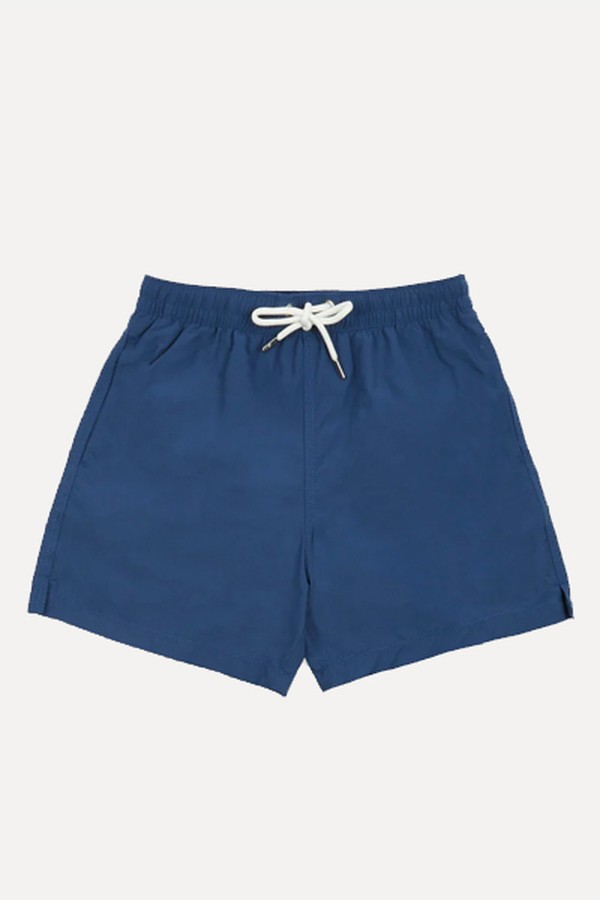 Navy Nylon Drawstring Swim Shorts from Drake's 