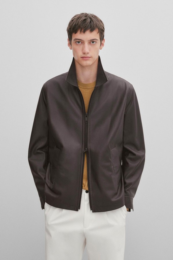 Nappa Leather Jacket With Zip