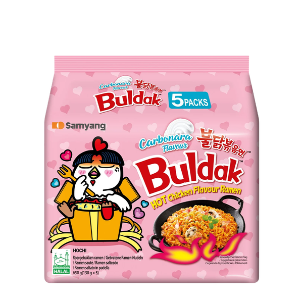 Hot Chicken Ramen Carbonara Flavour Instant Noodles Multipack from Buldak 