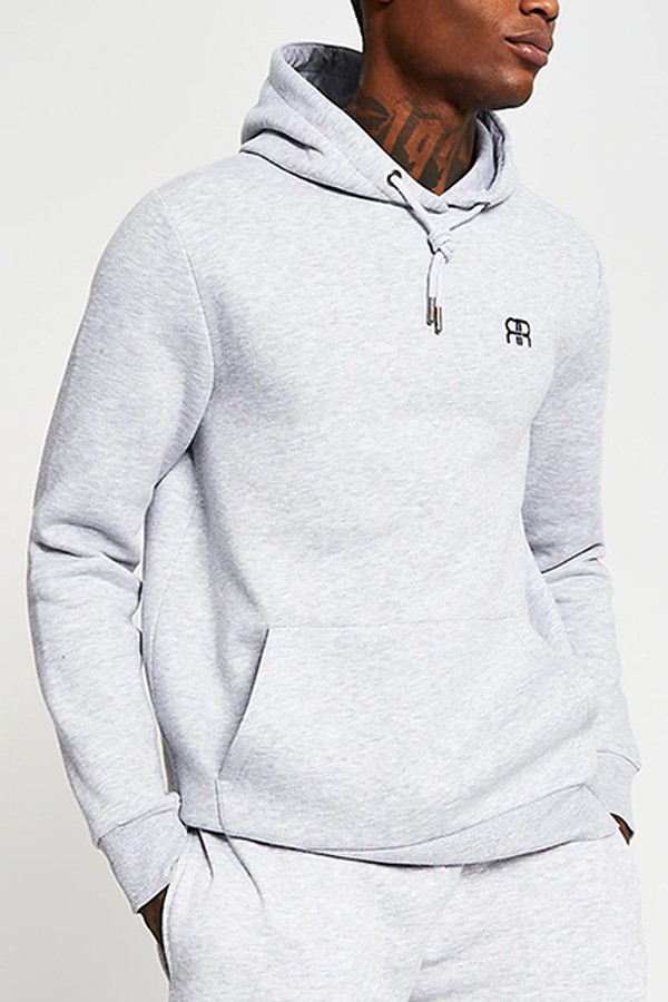 Grey Slim 'RR' Hoody