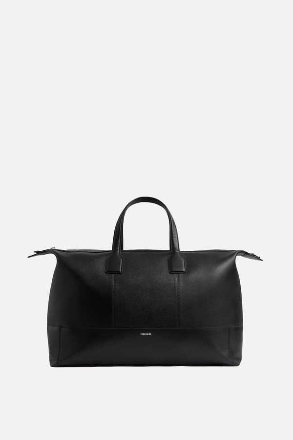 Micro-Grain Leather Holdall from Reiss