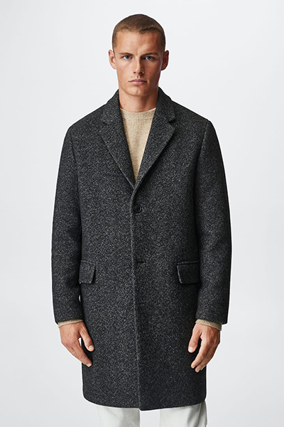 Flecked Wool-Blend Coat from Mango