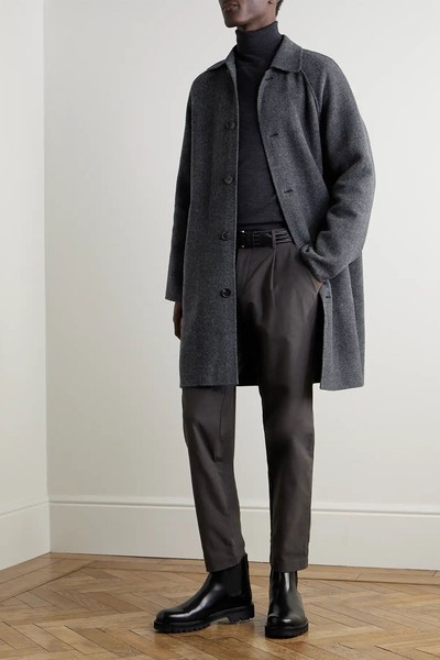 Herringbone Wool & Cashmere-Blend Flannel Coat from Mr P.