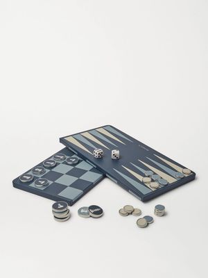 Reversible Leather Backgammon And Chess Board from William & Son