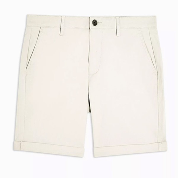 Ecru Chino Skinny Shorts