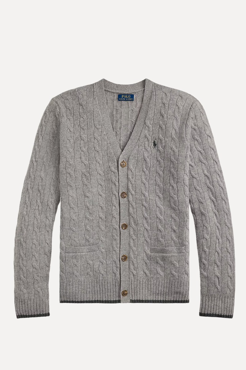 Cable-Knit Wool-Cashmere Cardigan
