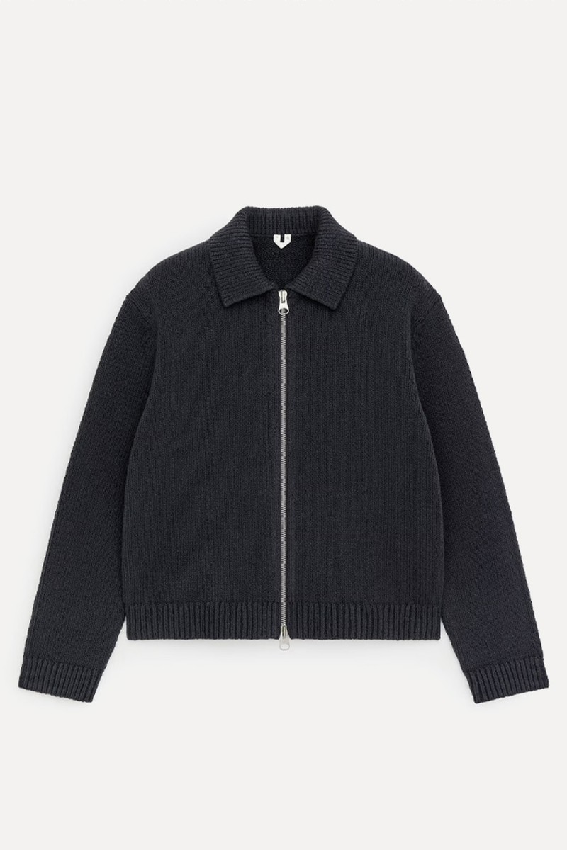 Cotton Blend Zip Cardigan from ARKET