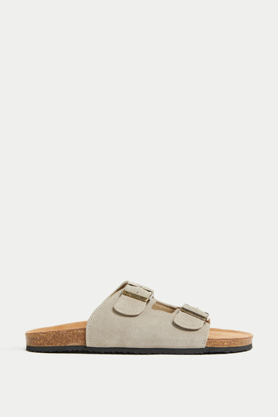 Suede Slip-On Sandals