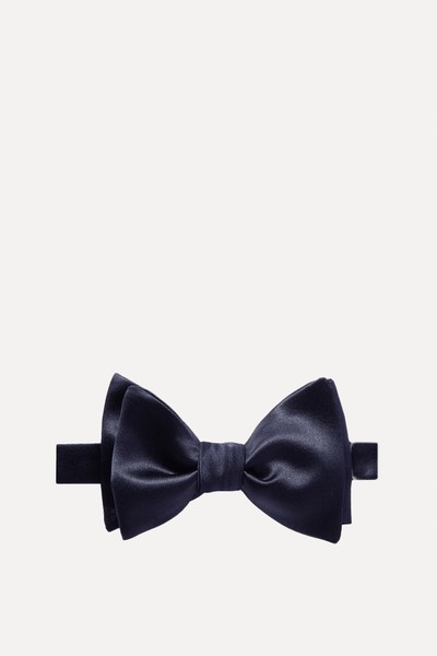 Self-Tie Duchesse Cotton & Silk-Blend Satin Bow Tie from BRUNELLO CUCINELLI