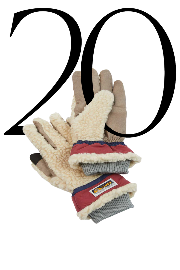 Elmer Ecru Wool Pile Gloves from Drakes