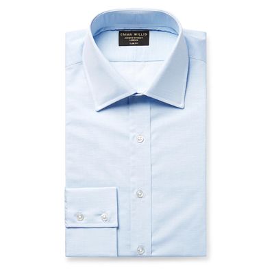 Light-Blue Slim-Fit Slub Cotton Shirt from Emma Willis