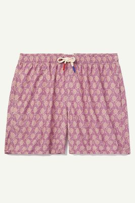 Straight Leg Mid Length Floral Print Swim Shorts from ALTEA 