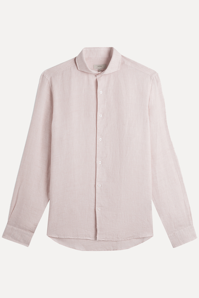 Tailored Fit Pink Linen Shirt from Moss