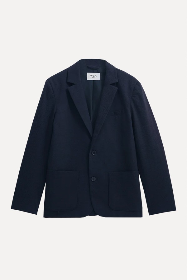 Fintry Navy Seersucker Blazer from Wax London