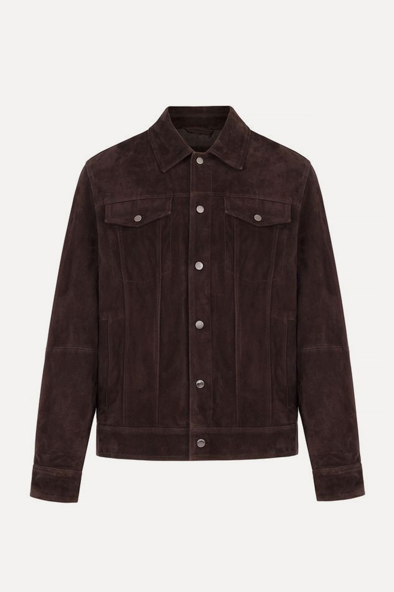 Autograph Suede Trucker Jacket