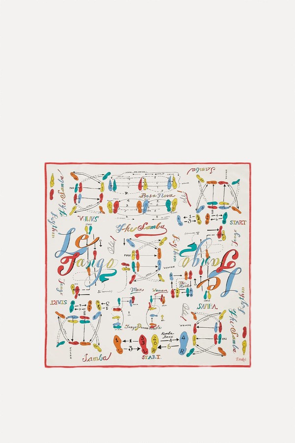 Dance Steps Print Silk Bandana
