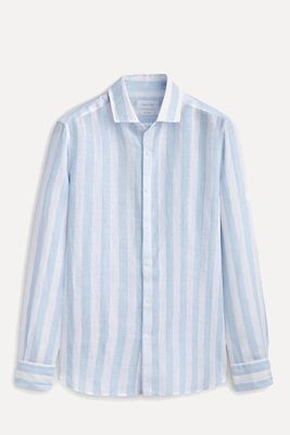100% Linen Slim Fit Striped Shirt from Massimo Dutti