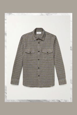 Checked Textured Virgin Wool Shirt from Mr P.