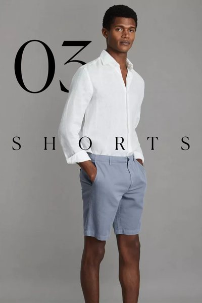 Cotton Blend Internal Drawstring Shorts from Reiss