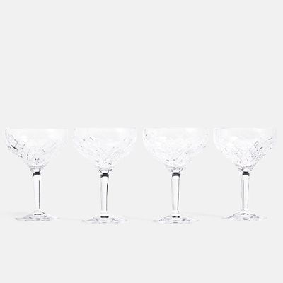 Barwell Cut Crystal Champagne Coupe Set Of Four from Soho Home