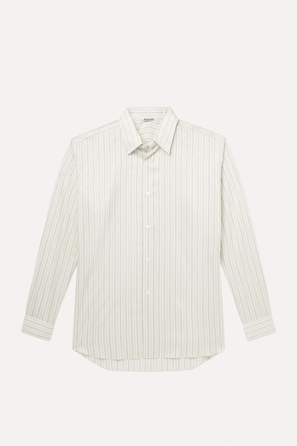 Striped Cotton & Silk-Blend Shirt from Auralee