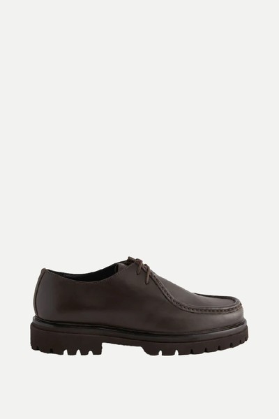 Cleated Leather Apron Toe Shoes 