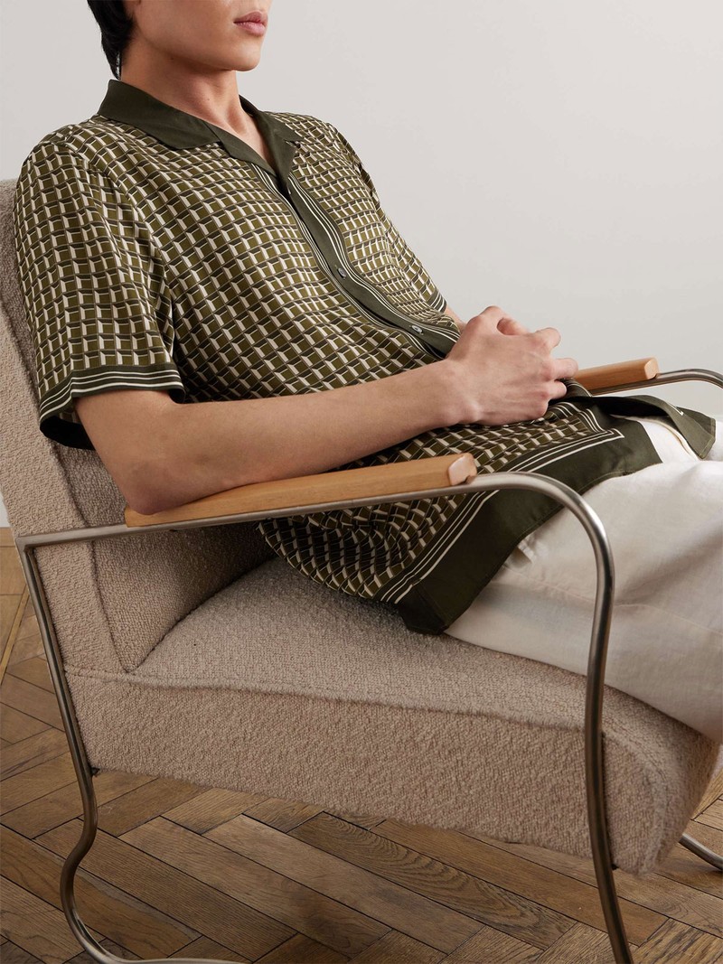 Camp-Collar Printed ECOVERO™-Twill Shirt