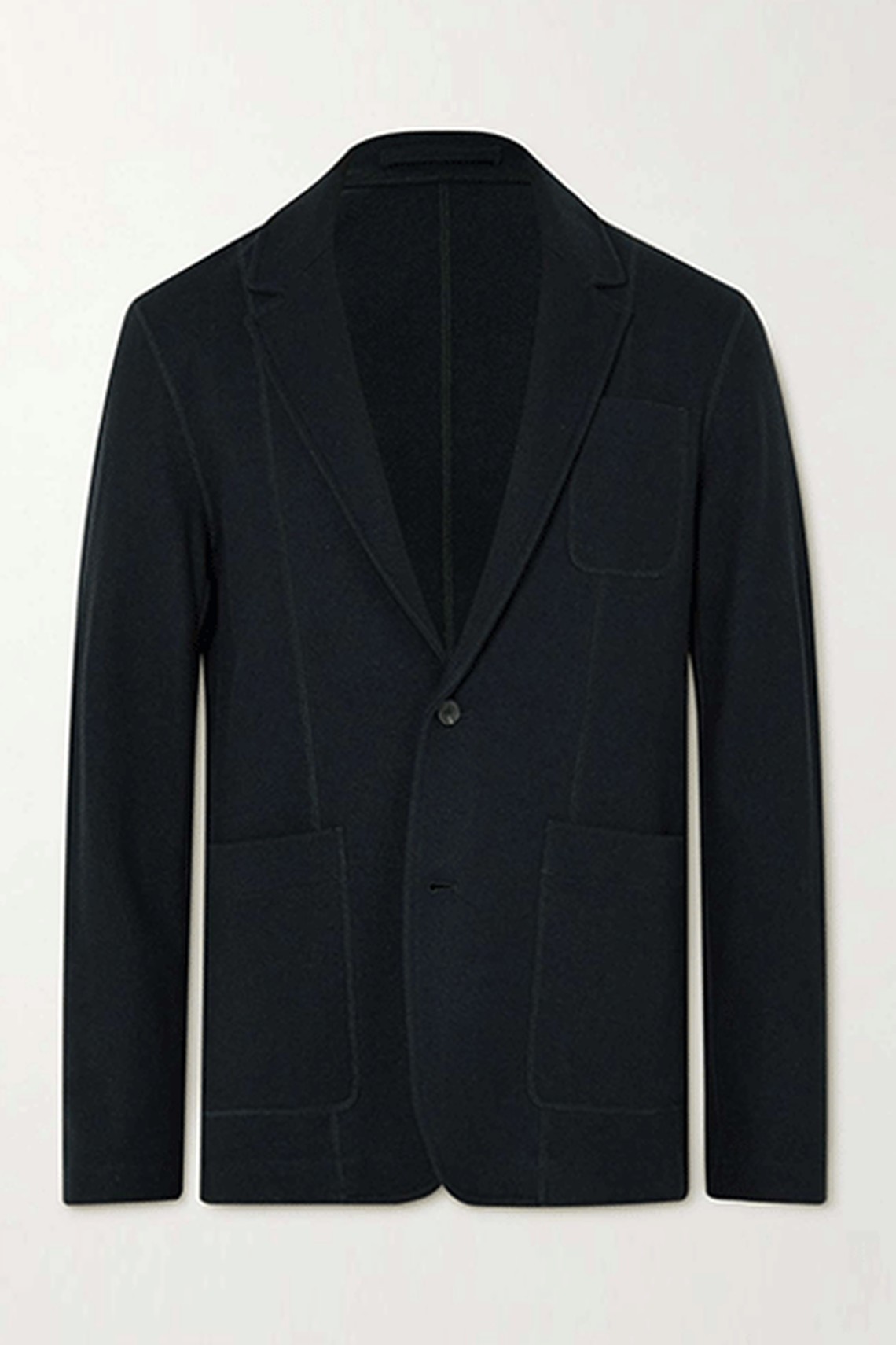 Virgin Wool Blend Jersey Blazer