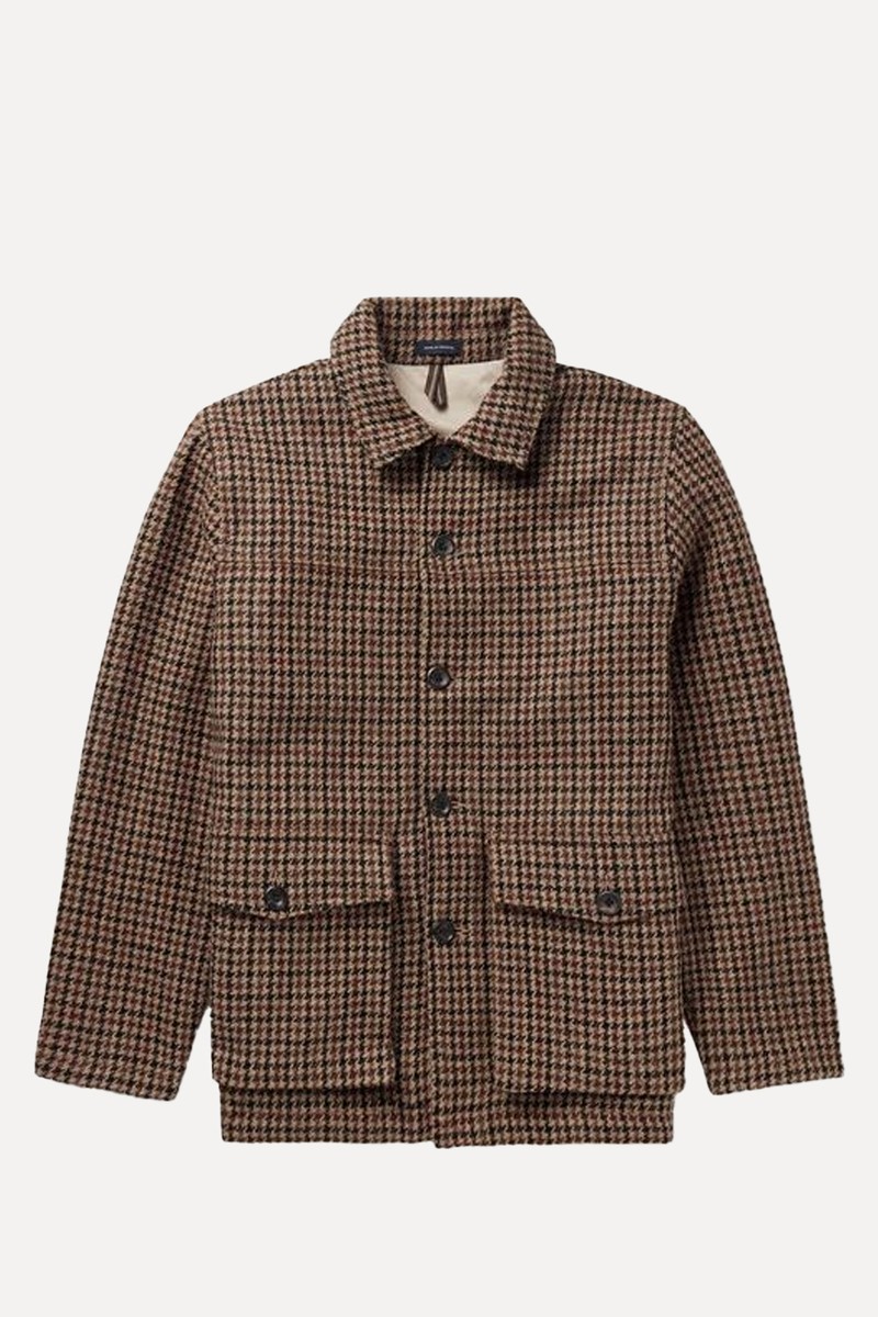 Puppytooth Wool Chore Jacket from Drake's