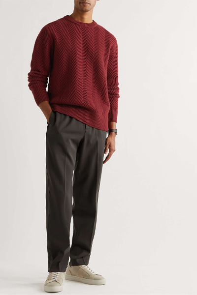 Herringbone Merino Wool Sweater from Mr P.