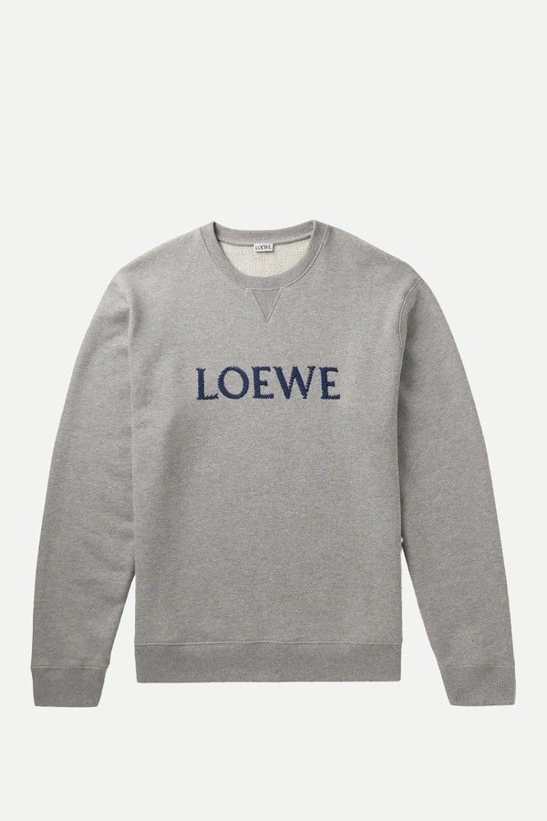 Logo-Embroidered Cotton-Jersey Sweatshirt from Loewe